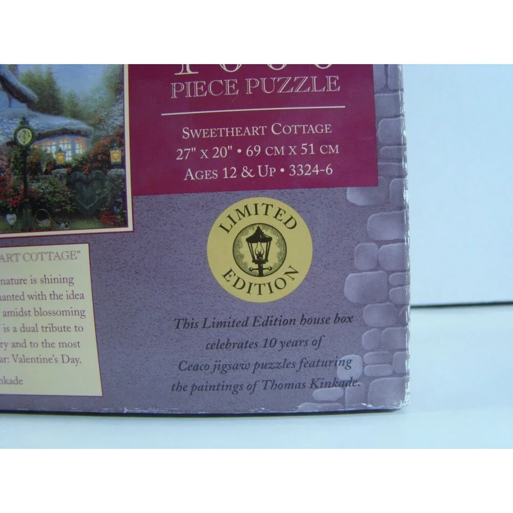Thomas Kinkade Puzzle Sweetheart Cottage Flower Street Clock 1000 Piece Jigsaw